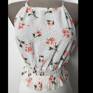 Top halter ivory with flowers Forever 21